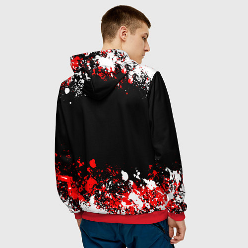 Мужская толстовка Powerwolf брызги красок / 3D-Красный – фото 4