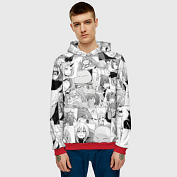 Толстовка-худи мужская О моём происхождении в слизь pattern, цвет: 3D-красный — фото 2