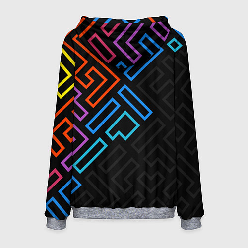 Мужская толстовка НЕОНОВЫЕ ФИГУРЫ НЕОН / 3D-Меланж – фото 2