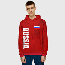 Толстовка-худи мужская RUSSIA - RED EDITION - SPORTWEAR, цвет: 3D-красный — фото 2