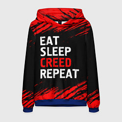 Толстовка-худи мужская Eat Sleep Creed Repeat - Краски, цвет: 3D-синий