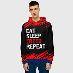 Толстовка-худи мужская Eat Sleep Creed Repeat - Краски, цвет: 3D-синий — фото 2