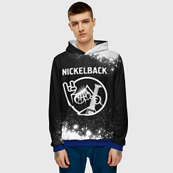 Толстовка-худи мужская Nickelback КОТ Брызги, цвет: 3D-синий — фото 2