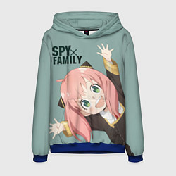 Толстовка-худи мужская Аня Форджер Spy Family, цвет: 3D-синий