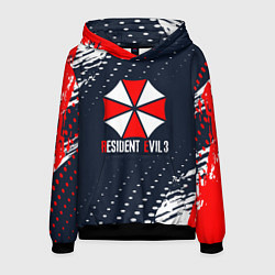 Толстовка-худи мужская Umbrella Corporation Resident Evil Краски, цвет: 3D-черный