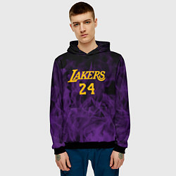 Толстовка-худи мужская Lakers 24 фиолетовое пламя, цвет: 3D-черный — фото 2
