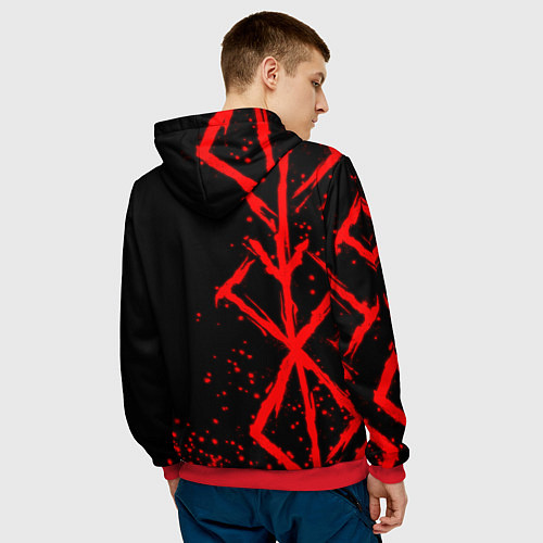 Мужская толстовка КЛЕЙМО ЖЕРТВЫ BERSERK БЕРСЕРК / 3D-Красный – фото 4