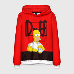 Толстовка-худи мужская Homer Duff, цвет: 3D-белый