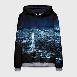 Толстовка-худи мужская Ночной город night city, цвет: 3D-меланж