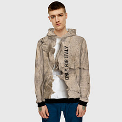 Толстовка-худи мужская Только для Италии Мешковина Рваньё Only for Italy, цвет: 3D-черный — фото 2