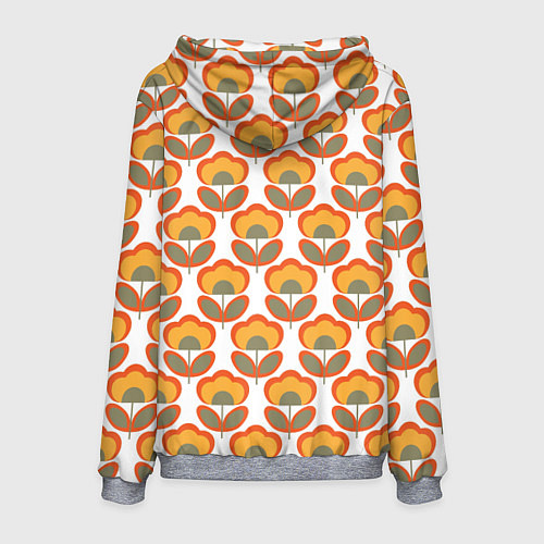 Мужская толстовка ЦВЕТЫ В СТИЛЕ 70х / 3D-Меланж – фото 2