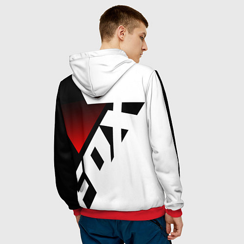 Мужская толстовка FOX RACING - ФОКС ЧЕРНЫЙ И БЕЛЫЙ / 3D-Красный – фото 4