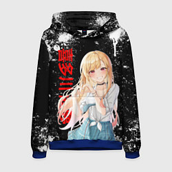 Толстовка-худи мужская МАРИН КИТАГАВА - БРЫЗГИ КРАСКИ, цвет: 3D-синий