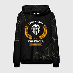 Толстовка-худи мужская Лого Valencia и надпись Legendary Football Club на, цвет: 3D-черный