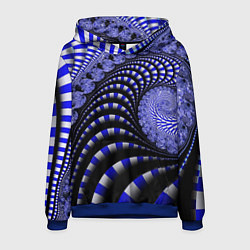 Толстовка-худи мужская Неоновая спираль Абстракция Neon Spiral Abstractio, цвет: 3D-синий