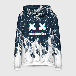 Толстовка-худи мужская Marshmello белый огонь, цвет: 3D-белый
