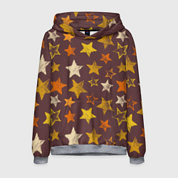 Толстовка-худи мужская Звездное коричневое небо, цвет: 3D-меланж