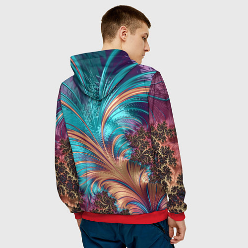 Мужская толстовка Floral composition Цветочная композиция / 3D-Красный – фото 4