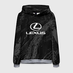 Толстовка-худи мужская Lexus - следы шин, цвет: 3D-меланж