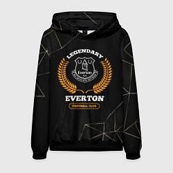 Толстовка-худи мужская Лого Everton и надпись Legendary Football Club на, цвет: 3D-черный