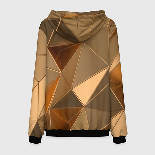 Мужская толстовка Золотые 3D треугольники / 3D-Черный – фото 2