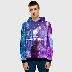 Толстовка-худи мужская Stray: Viloet Logo, цвет: 3D-черный — фото 2