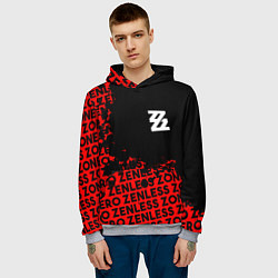 Толстовка-худи мужская Zenless Zone Zero капля арт, цвет: 3D-меланж — фото 2
