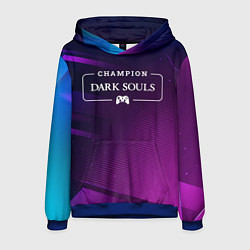 Толстовка-худи мужская Dark Souls Gaming Champion: рамка с лого и джойсти, цвет: 3D-синий