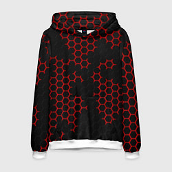 Мужская толстовка НАНОКОСТЮМ Black and Red Hexagon Гексагоны