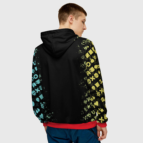 Мужская толстовка Love, Death and Robots Pattern / 3D-Красный – фото 4