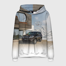 Толстовка-худи мужская Тoyota Land Cruiser Prado у горного коттеджа Mount, цвет: 3D-белый