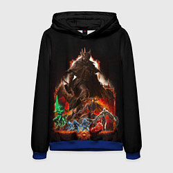 Толстовка-худи мужская BLOODBORNE Экспозиция боссов, цвет: 3D-синий