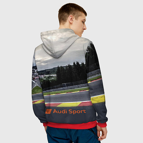 Мужская толстовка Audi Sport Racing team Ауди Спорт Гоночная команда / 3D-Красный – фото 4