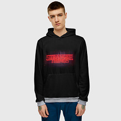 Толстовка-худи мужская С логотипом Stranger Things, цвет: 3D-меланж — фото 2