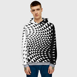 Толстовка-худи мужская Минималистический авангардный паттерн, цвет: 3D-меланж — фото 2