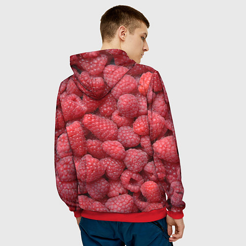 Мужская толстовка Малина - ягоды / 3D-Красный – фото 4