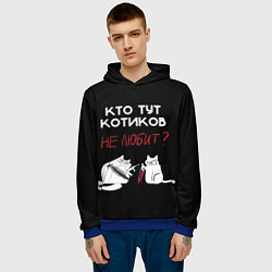 Толстовка-худи мужская Любите котиков!, цвет: 3D-синий — фото 2