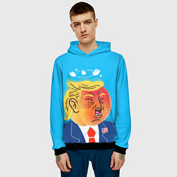 Толстовка-худи мужская Дональд Трамп и Твиттер, цвет: 3D-черный — фото 2