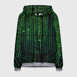 Толстовка-худи мужская Бинарная матрица, цвет: 3D-меланж