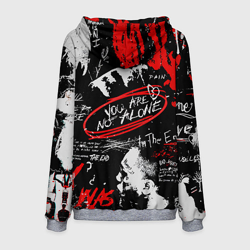 Мужская толстовка XXXTENTACION YOU ARE NOT ALONE / 3D-Меланж – фото 2
