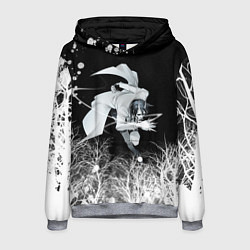 Толстовка-худи мужская Белый Неон над лесом White Neon, цвет: 3D-меланж