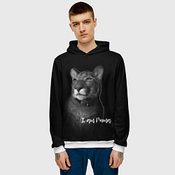 Толстовка-худи мужская I am puma, цвет: 3D-белый — фото 2