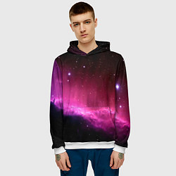 Толстовка-худи мужская Night Nebula, цвет: 3D-белый — фото 2