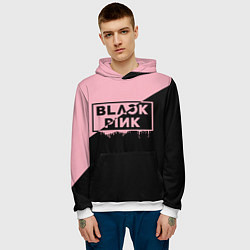 Толстовка-худи мужская BLACKPINK BIG LOGO, цвет: 3D-белый — фото 2