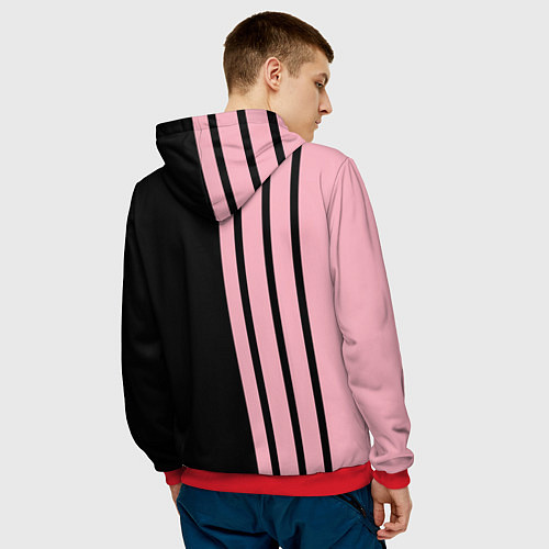 Мужская толстовка BLACKPINK HALF BLACK-PINK MINI LOGO / 3D-Красный – фото 4
