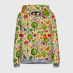 Толстовка-худи мужская COLORED FOREST ANIMALS, цвет: 3D-меланж