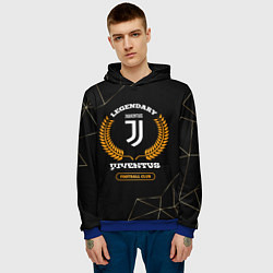 Толстовка-худи мужская Лого Juventus и надпись Legendary Football Club на, цвет: 3D-синий — фото 2