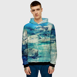 Толстовка-худи мужская Прибрежная синева, цвет: 3D-черный — фото 2