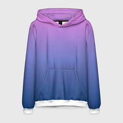 Толстовка-худи мужская PINK-BLUE GRADIENT ГРАДИЕНТ, цвет: 3D-белый