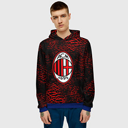 Толстовка-худи мужская Ac milan фк милан logo, цвет: 3D-синий — фото 2